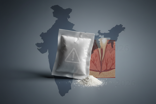 Nicotine pouches Zyn Velo India 2026 — health risks addiction oral tissue grey market