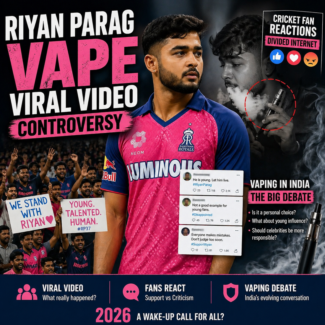 Riyan Parag Caught With Vape? Viral Video Sparks Massive Cricket Fan Debate