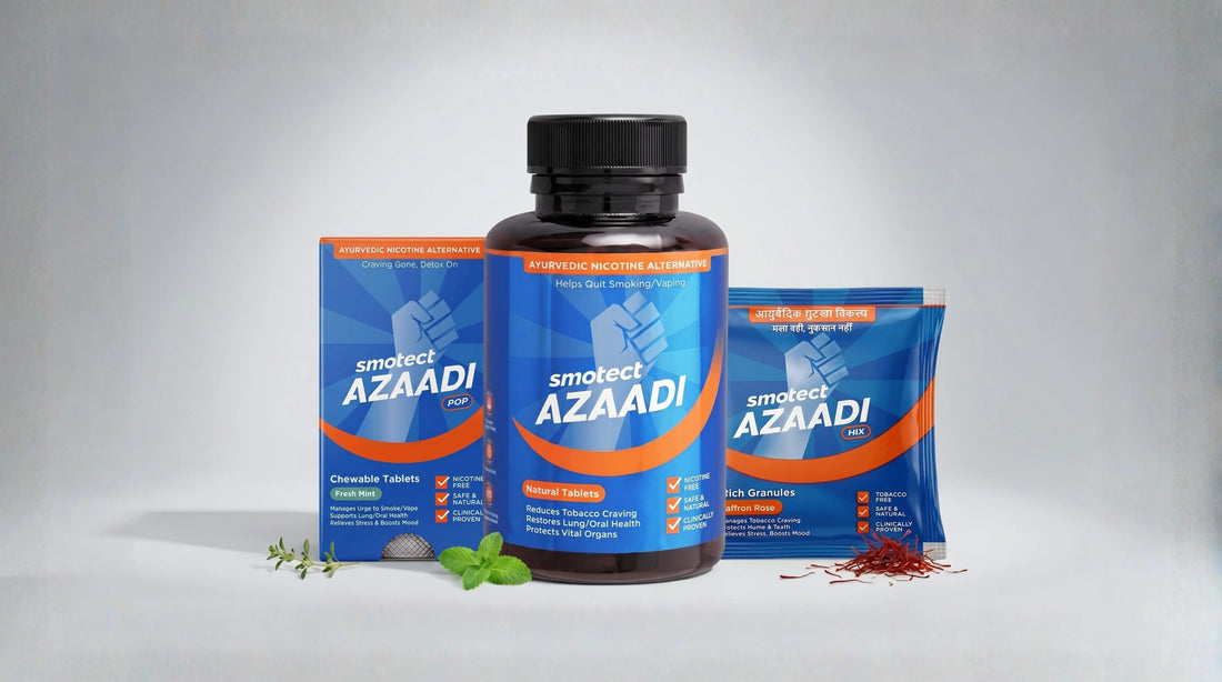 Smotect Azaadi natural tablets — Ayurvedic quit smoking formulation India